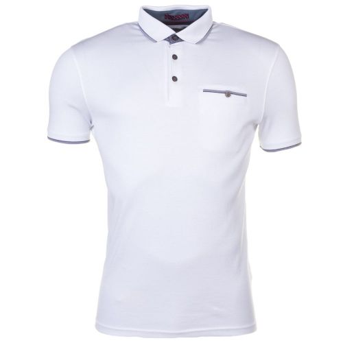 Mens White Kiwi Tipped Pocket S/s Polo Shirt 61439 by Ted Baker from Hurleys