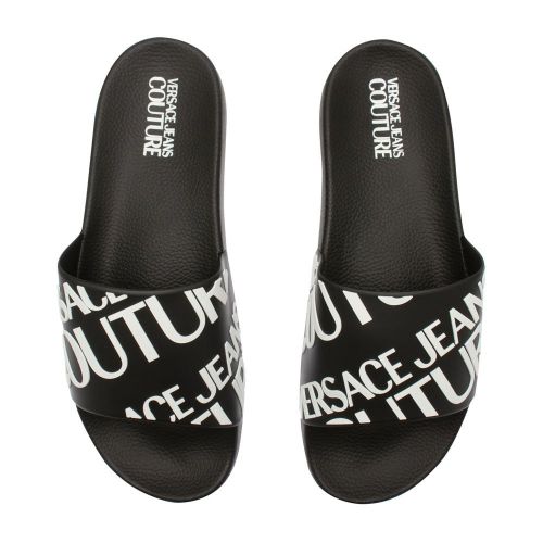 Mens Black Branded Logo Slides 82281 by Versace Jeans Couture from Hurleys
