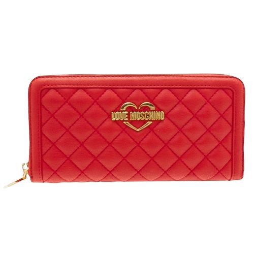 Womens Red Quilted Zip Purse 10454 by Love Moschino from Hurleys