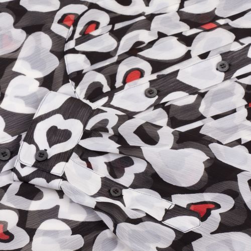 Womens Black/White Chiffon Hearts Blouse 37122 by Emporio Armani from Hurleys