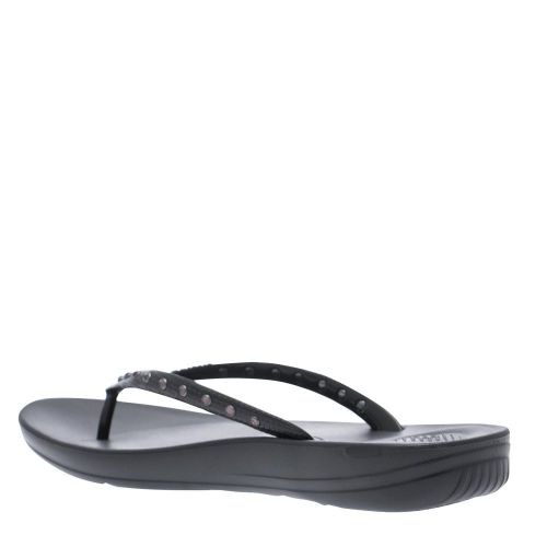 Womens Black Iqushion Crystal Flip Flops 23848 by FitFlop from Hurleys