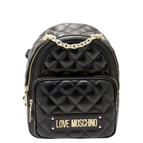 Womens Black Quilted Small Backpack 35081 by Love Moschino from Hurleys