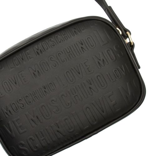 Womens Black Embossed Logo Camera Bag 95810 by Love Moschino from Hurleys