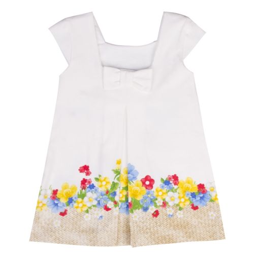 Infant White Birds & Flowers Dress 40116 by Mayoral from Hurleys