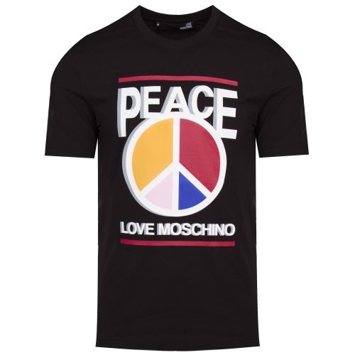 Mens Black Colour Peace Slim Fit S/s T Shirt 35208 by Love Moschino from Hurleys