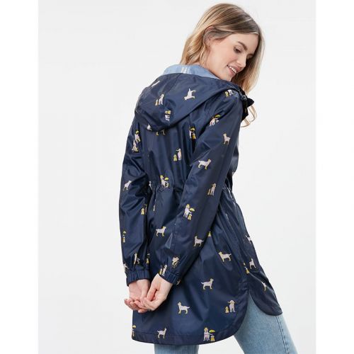 Womens Navy Dogs Golightly Packable Waterproof Coat 99278 by Joules from Hurleys