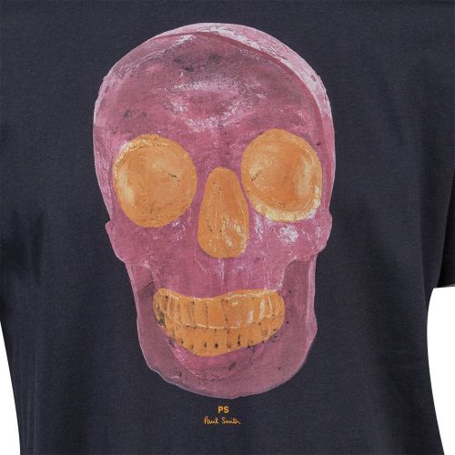 Mens Dark Navy Pink Skull Regular Fit S/s T Shirt 99934 by PS Paul Smith from Hurleys