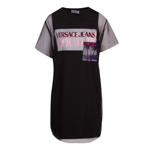 Womens Black Doublelayer Neon Logo Dress 55221 by Versace Jeans Couture from Hurleys