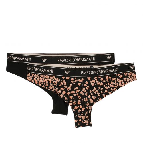 Womens Pink/Black Animal 2 Pack Briefs 78628 by Emporio Armani Bodywear from Hurleys