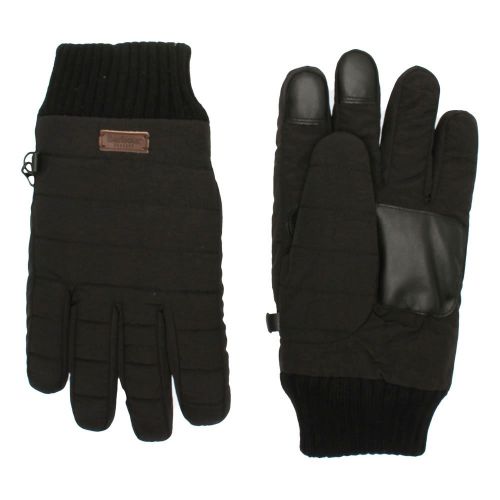 Mens Black Banff Quilted Gloves 93773 by Barbour from Hurleys