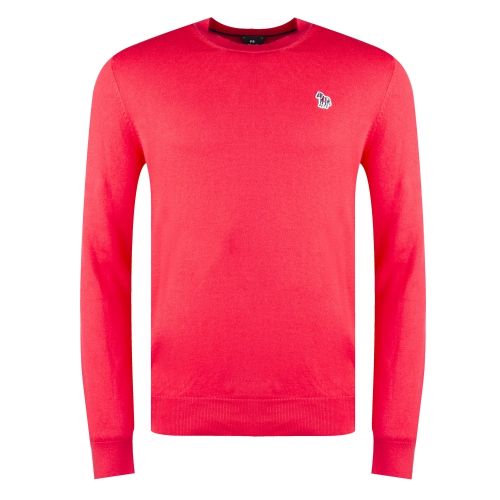 Mens Red Zebra Crew Neck Knitted Jumper 28768 by PS Paul Smith from Hurleys