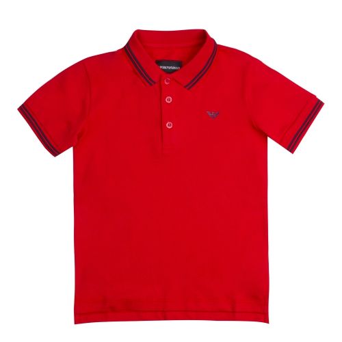 Boys Red Tipped Small Logo S/s Polo Shirt 30721 by Emporio Armani from Hurleys