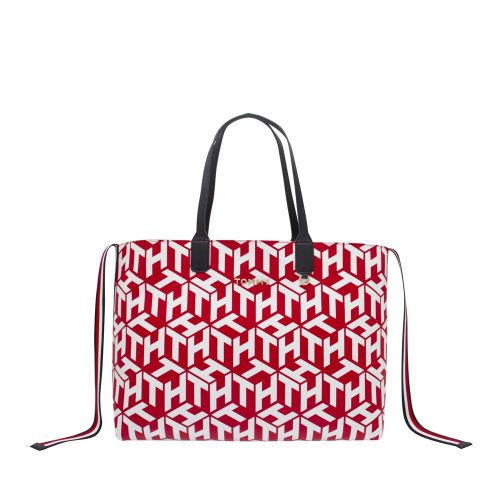 Womens Red Monogram Iconic Tommy Large Tote Bag 81072 by Tommy Hilfiger from Hurleys