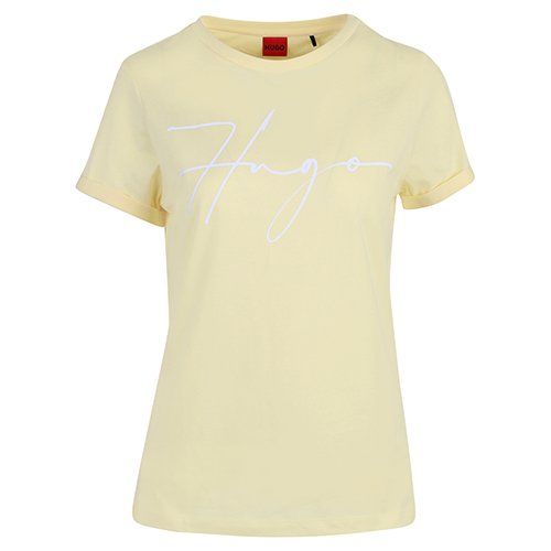 Womens Pastel Yellow The Slim Tee 17 S/s T Shirt 108112 by HUGO from Hurleys