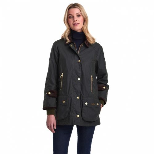 Womens Sage Icons 125 Beaufort Wax Jacket 46551 by Barbour from Hurleys