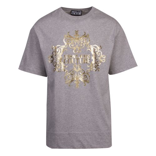 Mens Grey Melange Branded Foil Print S/s T Shirt 53895 by Versace Jeans Couture from Hurleys