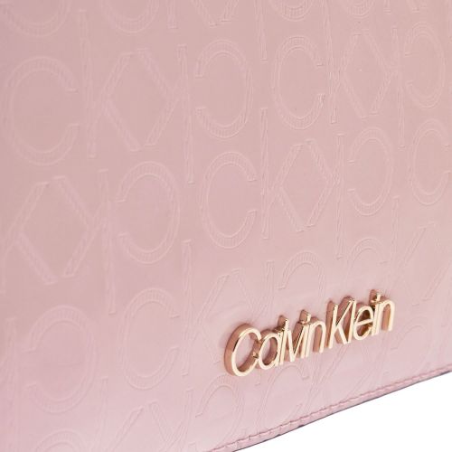 Womens Silver Pink Must Embossed Patent Crossbody Bag 77204 by Calvin Klein from Hurleys