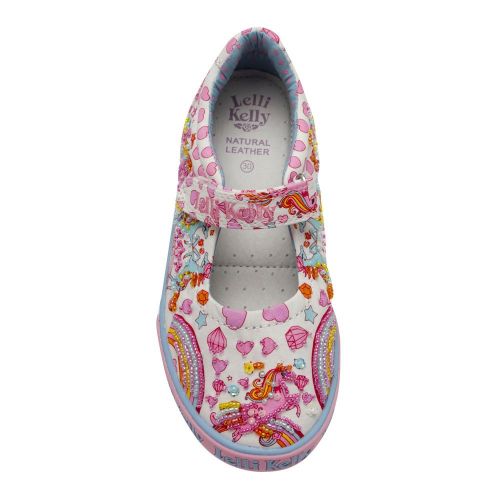 Girls White Dorothy Unicorn Dolly Shoes (24-34) 86008 by Lelli Kelly from Hurleys