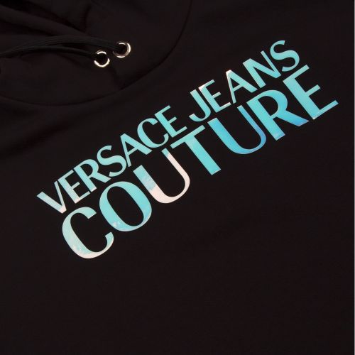 Womens Black Iridescent Logo Hooded Sweat Top 49036 by Versace Jeans Couture from Hurleys