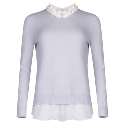 Womens Pale Blue Natsha Collar Detail Knitted Top 34099 by Ted Baker from Hurleys