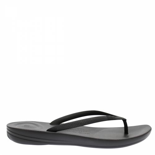 Womens All Black Iqushion Flip Flops 40958 by FitFlop from Hurleys