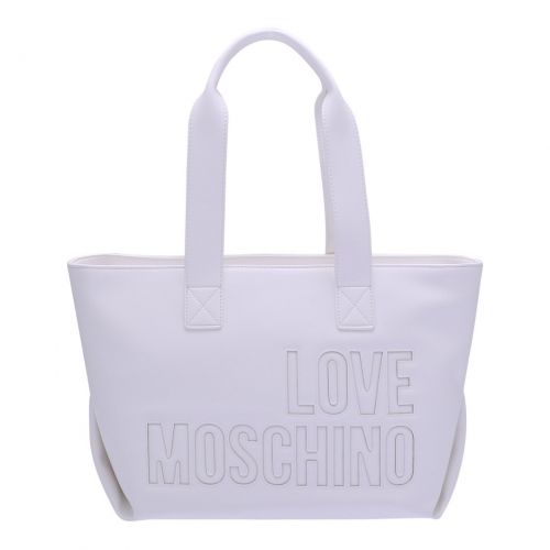 Womens White Optic Logo Soft Shopper Bag 105797 by Love Moschino from Hurleys