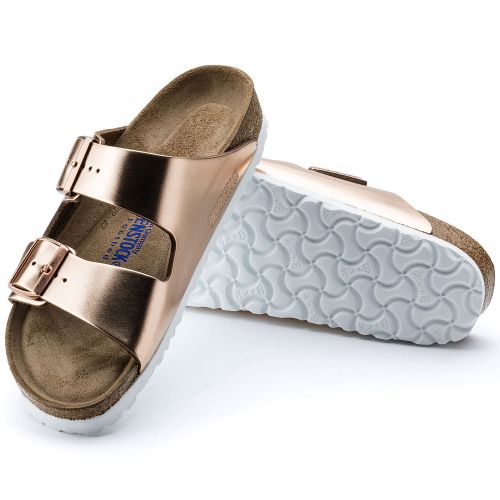 Womens Metallic Copper Arizona Slide Sandals 41657 by Birkenstock from Hurleys