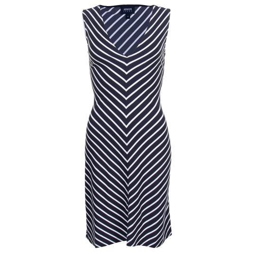 Womens Navy Stripe Dress 69813 by Armani Jeans from Hurleys