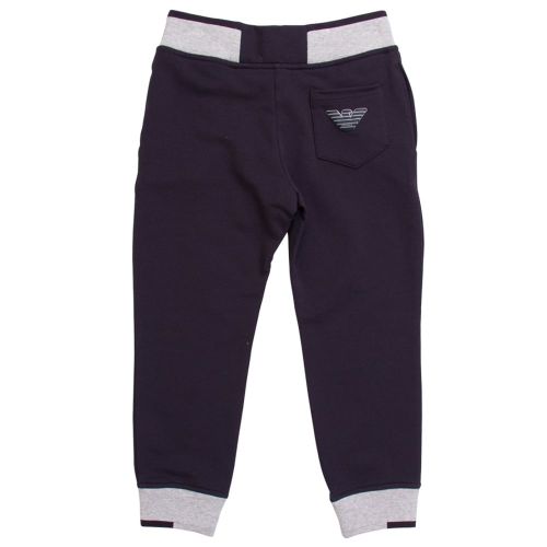 Boys Blue Cuffed Sweat Pants 6506 by Armani Junior from Hurleys