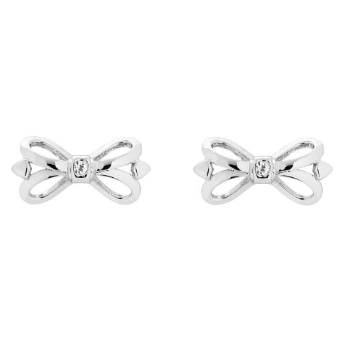 Womens Silver & Crystal Harmone Mini Bow Stud Earrings 24469 by Ted Baker from Hurleys