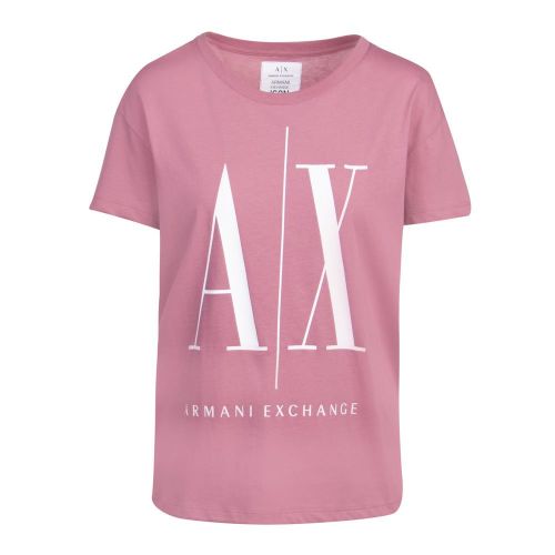 Womens Rose Large Icon S/s T Shirt 96297 by Armani Exchange from Hurleys