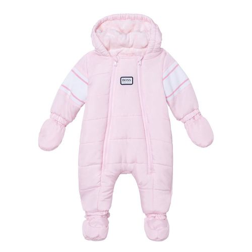 Baby Pale Pink Branded Snowsuit 93295 by BOSS from Hurleys