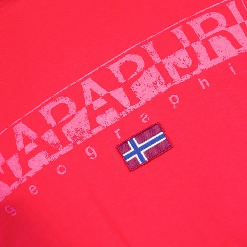 Mens Bright Red Sapriol S/s Tee Shirt 8279 by Napapijri from Hurleys
