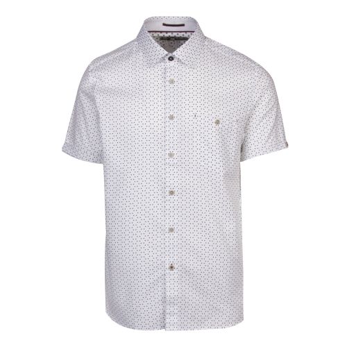 Mens White Mathew Triangle S/s Shirt 43863 by Ted Baker from Hurleys