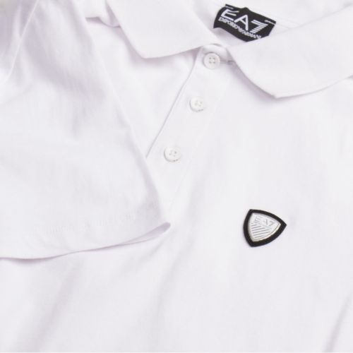 Mens White Train Core Shield S/s Polo Shirt 30648 by EA7 from Hurleys