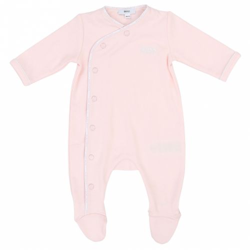 Baby Pale Pink Logo Trim Babygrow 38204 by BOSS from Hurleys