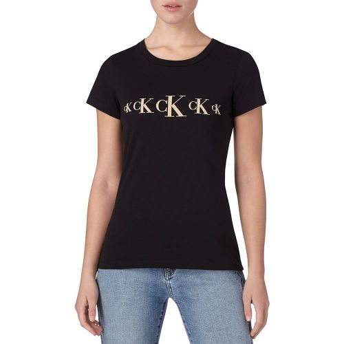 Womens Black/Gold Eco Slim Fit S/s T Shirt 79707 by Calvin Klein from Hurleys