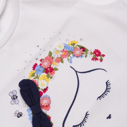 Girls White Printed Face S/s T Shirt 22614 by Mayoral from Hurleys