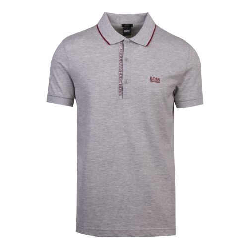 Athelisure Mens Grey Paule 4 Slim Fit S/s Polo Shirt 55040 by BOSS from Hurleys