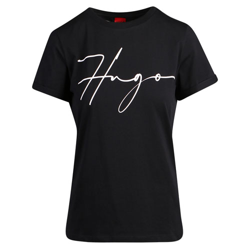 Womens Black The Slim Tee 17 S/s T-shirt 107130 by HUGO from Hurleys
