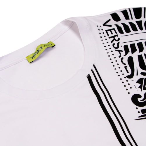 Mens White Printed Slim Fit S/s T Shirt 25253 by Versace Jeans from Hurleys