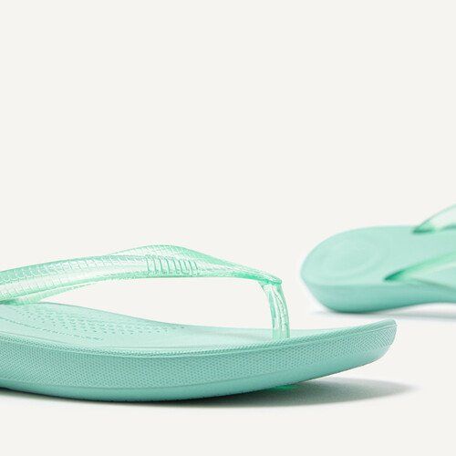 Womens Sea Foam Green Iqushion Transparent Flip Flops 109795 by FitFlop from Hurleys