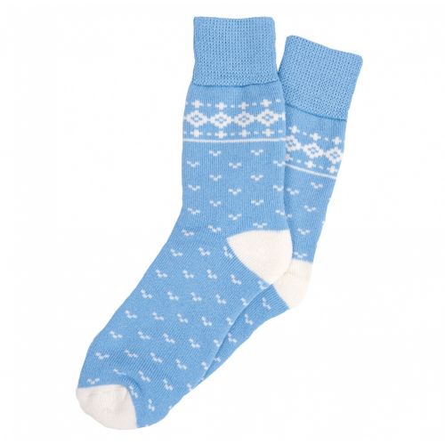 Womens Blue/Cream Dover Socks 31474 by Barbour from Hurleys