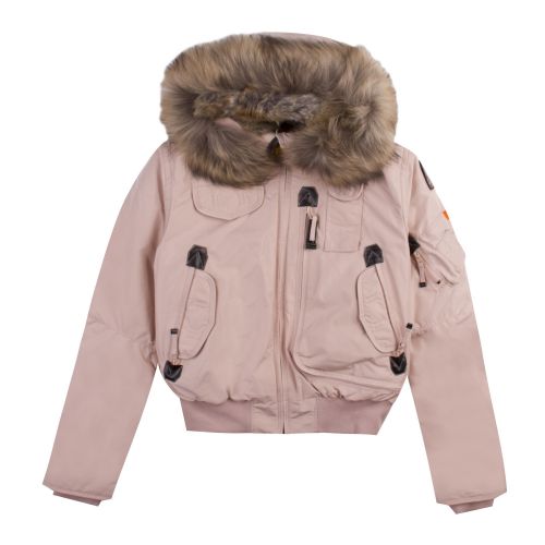 Girls Powder Pink Gobi Down Fur Hooded Jacket 48934 by Parajumpers from Hurleys