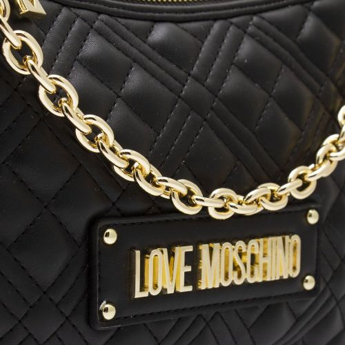 Womens Black Diamond Quilted Medium Bag 88998 by Love Moschino from Hurleys
