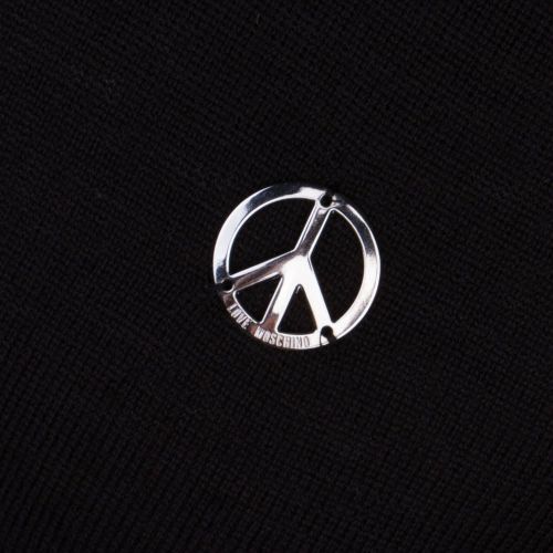 Mens Black Peace Badge Knitted Jumper 15636 by Love Moschino from Hurleys