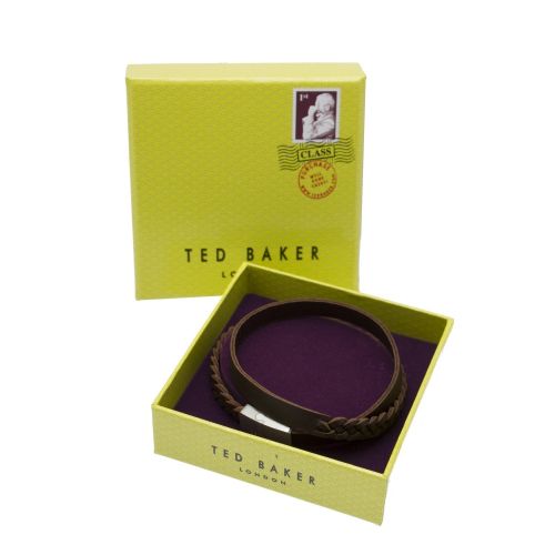 Mens Brown Trabek Leather Bracelet 53522 by Ted Baker from Hurleys