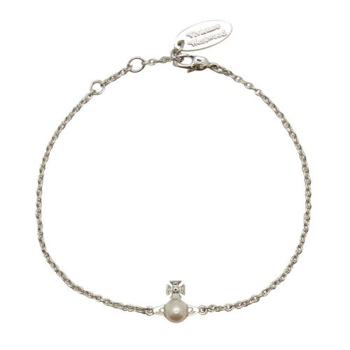 Womens Rhodium/Pearl Balbina Bracelet 82474 by Vivienne Westwood from Hurleys