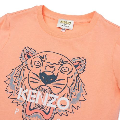 Girls Salmon Tiger S/s T Shirt 90220 by Kenzo from Hurleys