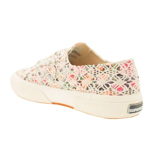 Womens Multi Beige 2750 Laceflowers Trainers 7227 by Superga from Hurleys